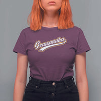 Geauxmaha Vintage Throwback Design T Shirt For Women Purple and Gold Baseball Fan - Wonder Print Shop