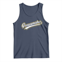 Geauxmaha Vintage Throwback Design Tank Top Purple and Gold Baseball Fan - Wonder Print Shop