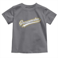 Geauxmaha Vintage Throwback Design Toddler T Shirt Purple and Gold Baseball Fan - Wonder Print Shop