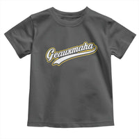 Geauxmaha Vintage Throwback Design Toddler T Shirt Purple and Gold Baseball Fan - Wonder Print Shop