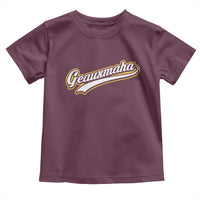 Geauxmaha Vintage Throwback Design Toddler T Shirt Purple and Gold Baseball Fan - Wonder Print Shop