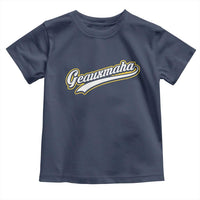 Geauxmaha Vintage Throwback Design Toddler T Shirt Purple and Gold Baseball Fan - Wonder Print Shop