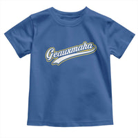 Geauxmaha Vintage Throwback Design Toddler T Shirt Purple and Gold Baseball Fan - Wonder Print Shop