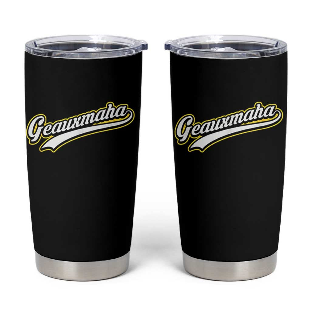 Geauxmaha Vintage Throwback Design Tumbler Cup Purple and Gold Baseball Fan - Wonder Print Shop