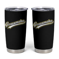 Geauxmaha Vintage Throwback Design Tumbler Cup Purple and Gold Baseball Fan - Wonder Print Shop