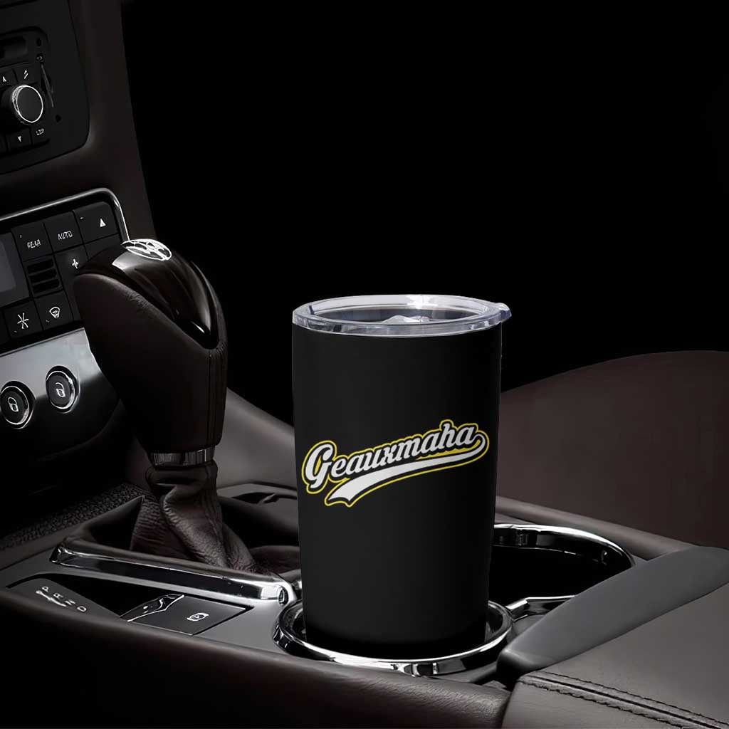 Geauxmaha Vintage Throwback Design Tumbler Cup Purple and Gold Baseball Fan - Wonder Print Shop