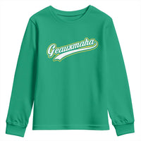 Geauxmaha Vintage Throwback Design Youth Sweatshirt Purple and Gold Baseball Fan - Wonder Print Shop