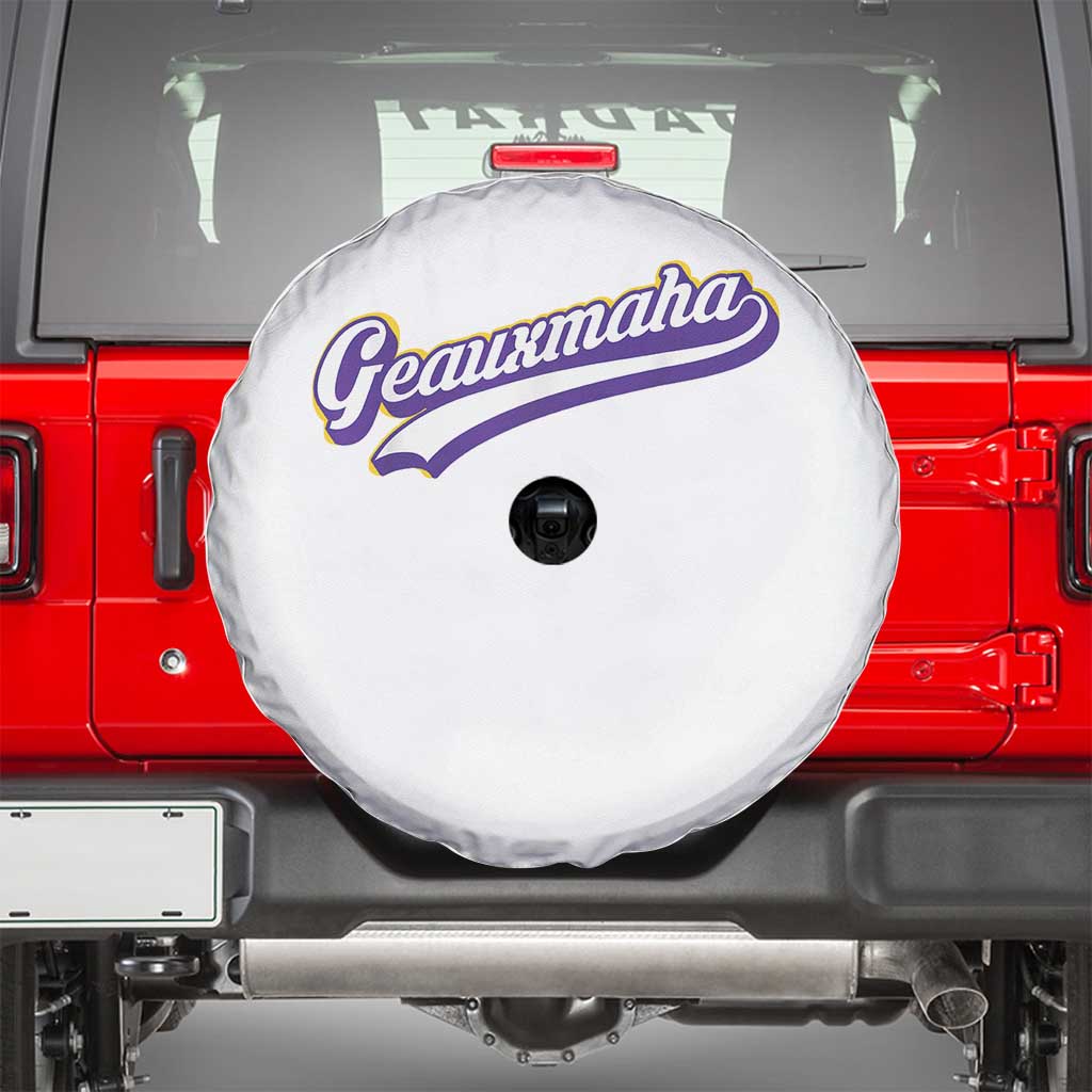 Geauxmaha Vintage Throwback Design Spare Tire Cover Gold Baseball Fan - Wonder Print Shop