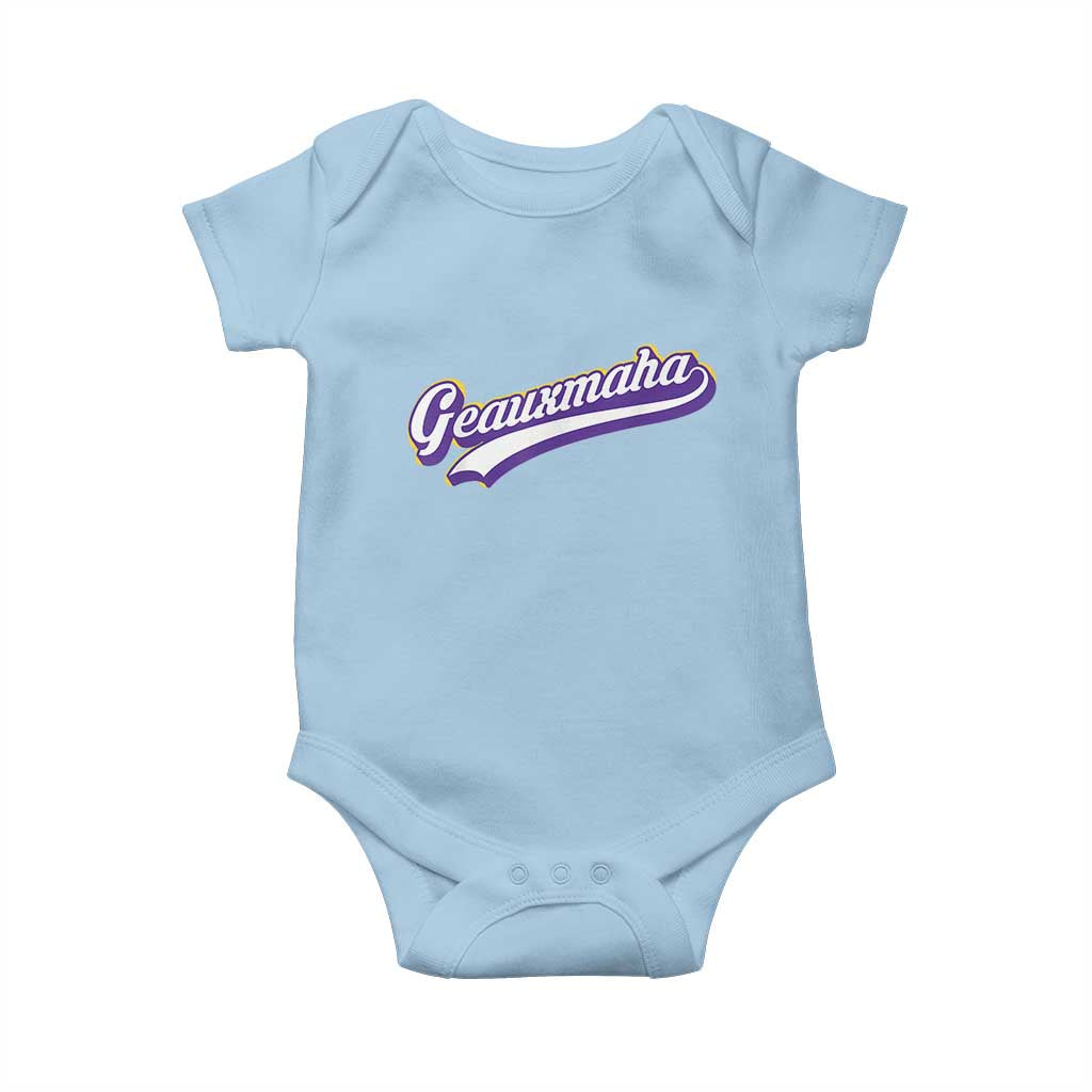 Geauxmaha Vintage Throwback Design Baby Onesie Gold Baseball Fan - Wonder Print Shop