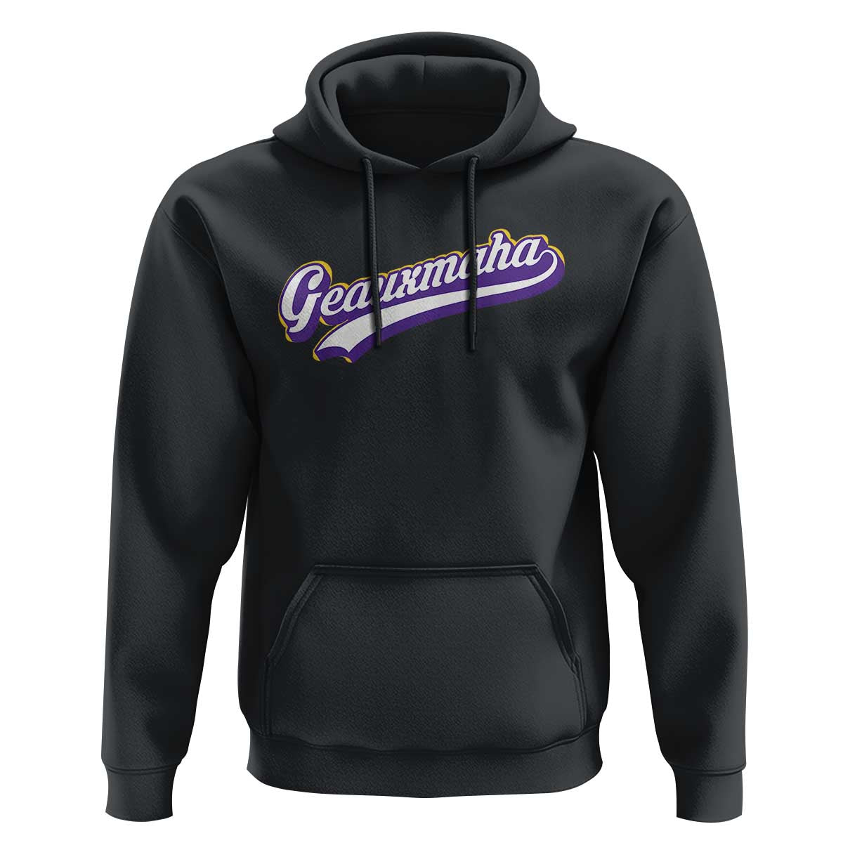 Geauxmaha Vintage Throwback Design Hoodie Gold Baseball Fan - Wonder Print Shop