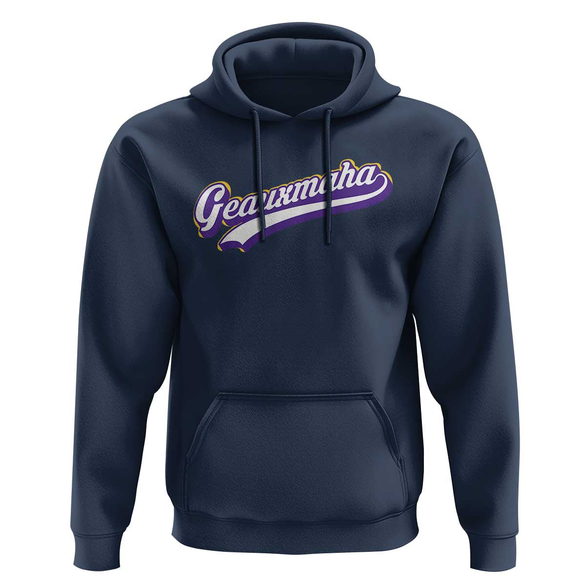 Geauxmaha Vintage Throwback Design Hoodie Gold Baseball Fan - Wonder Print Shop