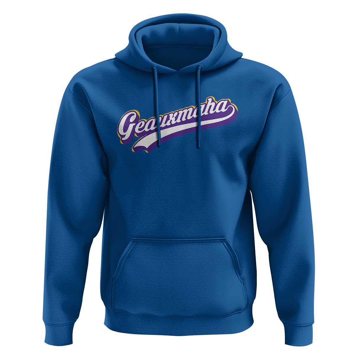 Geauxmaha Vintage Throwback Design Hoodie Gold Baseball Fan - Wonder Print Shop