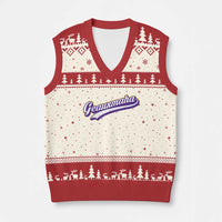 Geauxmaha Vintage Throwback Design V-Neck Knit Sweater Vest Gold Baseball Fan - Wonder Print Shop