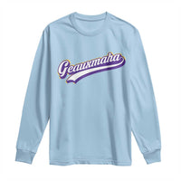 Geauxmaha Vintage Throwback Design Long Sleeve Shirt Gold Baseball Fan - Wonder Print Shop