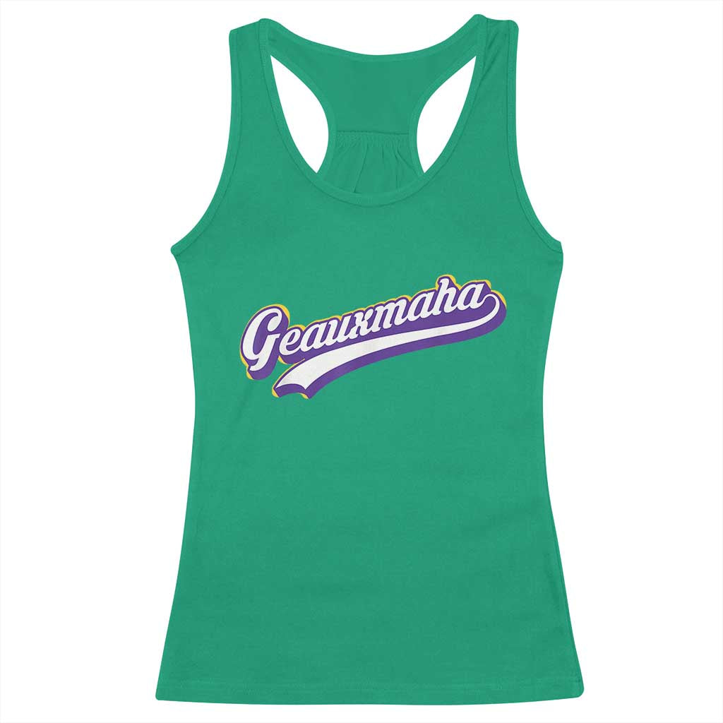 Geauxmaha Vintage Throwback Design Racerback Tank Top Gold Baseball Fan - Wonder Print Shop