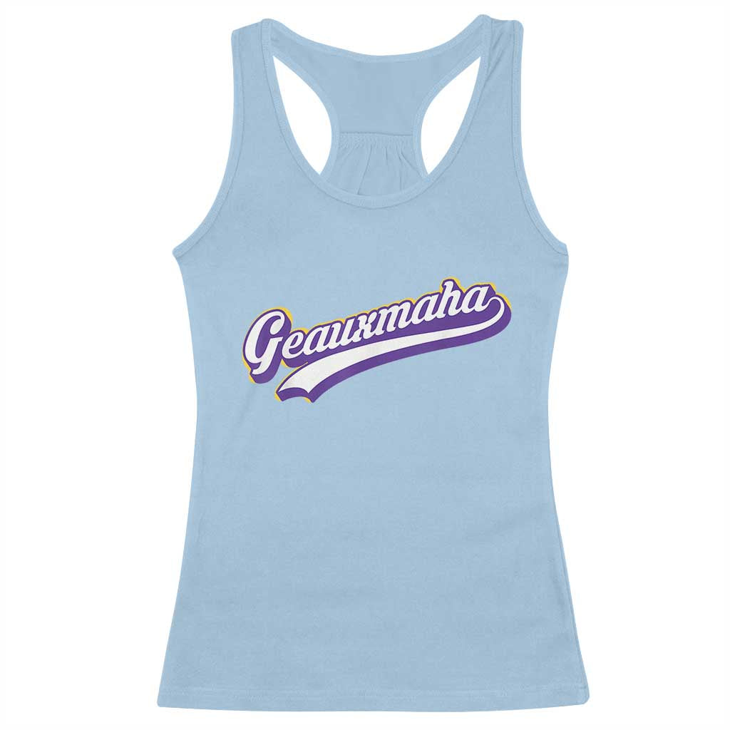 Geauxmaha Vintage Throwback Design Racerback Tank Top Gold Baseball Fan - Wonder Print Shop
