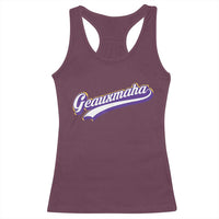 Geauxmaha Vintage Throwback Design Racerback Tank Top Gold Baseball Fan - Wonder Print Shop