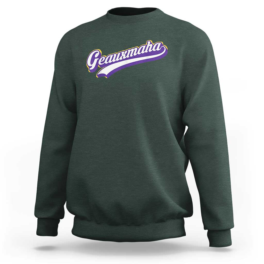 Geauxmaha Vintage Throwback Design Sweatshirt Gold Baseball Fan - Wonder Print Shop