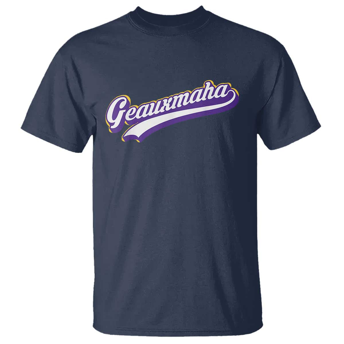 Geauxmaha Vintage Throwback Design T Shirt Gold Baseball Fan - Wonder Print Shop