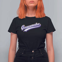 Geauxmaha Vintage Throwback Design T Shirt For Women Gold Baseball Fan - Wonder Print Shop