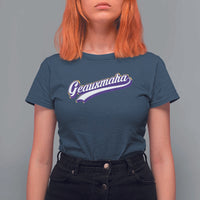 Geauxmaha Vintage Throwback Design T Shirt For Women Gold Baseball Fan - Wonder Print Shop
