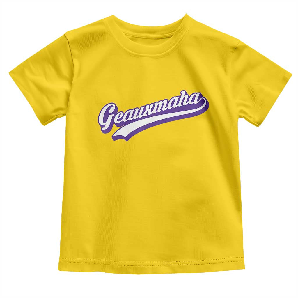 Geauxmaha Vintage Throwback Design Toddler T Shirt Gold Baseball Fan - Wonder Print Shop