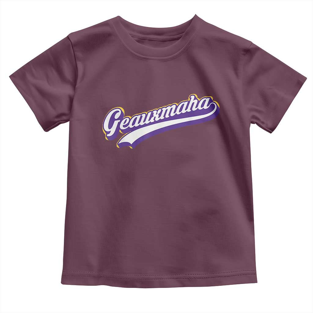Geauxmaha Vintage Throwback Design Toddler T Shirt Gold Baseball Fan - Wonder Print Shop