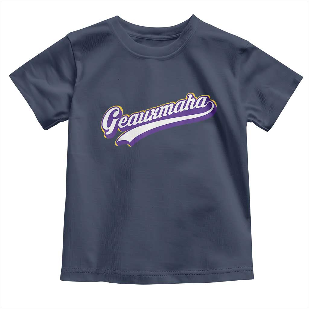 Geauxmaha Vintage Throwback Design Toddler T Shirt Gold Baseball Fan - Wonder Print Shop