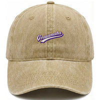 Geauxmaha Vintage Throwback Design Washed Cotton Baseball Cap Gold Baseball Fan