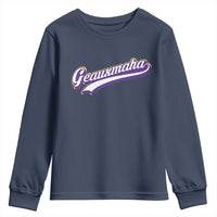 Geauxmaha Vintage Throwback Design Youth Sweatshirt Gold Baseball Fan - Wonder Print Shop