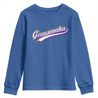 Geauxmaha Vintage Throwback Design Youth Sweatshirt Gold Baseball Fan - Wonder Print Shop