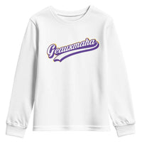 Geauxmaha Vintage Throwback Design Youth Sweatshirt Gold Baseball Fan - Wonder Print Shop