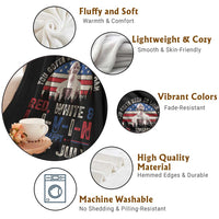 Red White and Livin Happy 4th of July Patriotic Throw Blanket Funny Retro Movie Quote You Gotta Keep On Living Man