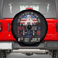 Red White and Livin Happy 4th of July Patriotic Spare Tire Cover Funny Retro Movie Quote You Gotta Keep On Living Man