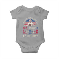 Red White and Livin Happy 4th of July Patriotic Baby Onesie Funny Retro Movie Quote You Gotta Keep On Living Man