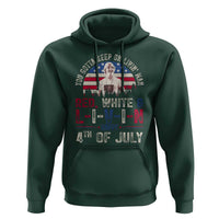 Red White and Livin Happy 4th of July Patriotic Hoodie Funny Retro Movie Quote You Gotta Keep On Living Man