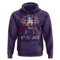Red White and Livin Happy 4th of July Patriotic Hoodie Funny Retro Movie Quote You Gotta Keep On Living Man