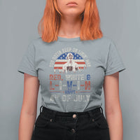 Red White and Livin Happy 4th of July Patriotic T Shirt For Women Funny Retro Movie Quote You Gotta Keep On Living Man