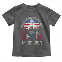 Red White and Livin Happy 4th of July Patriotic Toddler T Shirt Funny Retro Movie Quote You Gotta Keep On Living Man
