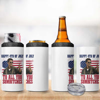 Happy 4th of July To All You Sumbitches Patriotic Graphic 4 in 1 Can Cooler Tumbler Funny Fighter Pilot Retro Action Movie Humor Inspo