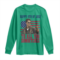 Happy 4th of July To All You Sumbitches Patriotic Graphic Long Sleeve Shirt Funny Fighter Pilot Retro Action Movie Humor Inspo