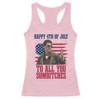 Happy 4th of July To All You Sumbitches Patriotic Graphic Racerback Tank Top Funny Fighter Pilot Retro Action Movie Humor Inspo