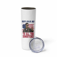 Happy 4th of July To All You Sumbitches Patriotic Graphic Skinny Tumbler Funny Fighter Pilot Retro Action Movie Humor Inspo