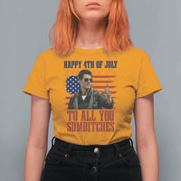 Happy 4th of July To All You Sumbitches Patriotic Graphic T Shirt For Women Funny Fighter Pilot Retro Action Movie Humor Inspo