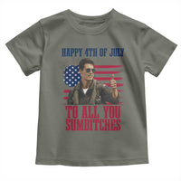 Happy 4th of July To All You Sumbitches Patriotic Graphic Toddler T Shirt Funny Fighter Pilot Retro Action Movie Humor Inspo