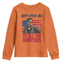 Happy 4th of July To All You Sumbitches Patriotic Graphic Youth Sweatshirt Funny Fighter Pilot Retro Action Movie Humor Inspo