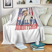 Happy 4th of July To All You Sumbitches Funny Sheriff Patriotic Graphic Throw Blanket Retro Movie Quote Inspo Country Humor