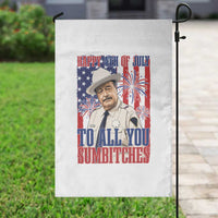 Happy 4th of July To All You Sumbitches Funny Sheriff Patriotic Graphic Garden Flag Retro Movie Quote Inspo Country Humor