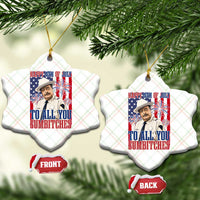 Happy 4th of July To All You Sumbitches Funny Sheriff Patriotic Graphic Ceramic Ornament Retro Movie Quote Inspo Country Humor
