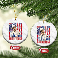 Happy 4th of July To All You Sumbitches Funny Sheriff Patriotic Graphic Ceramic Ornament Retro Movie Quote Inspo Country Humor